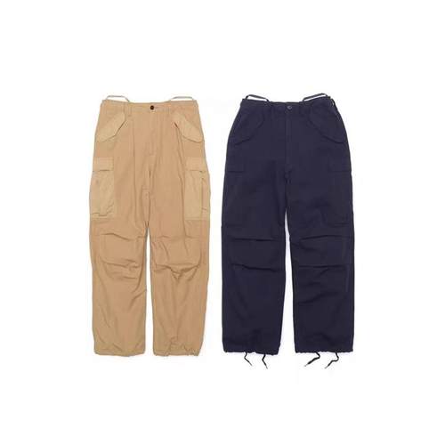 拼色多口袋抽绳工装裤