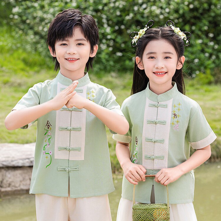 六一儿童古装演出服汉服小学生民国风班服幼儿园合唱中国风舞蹈服