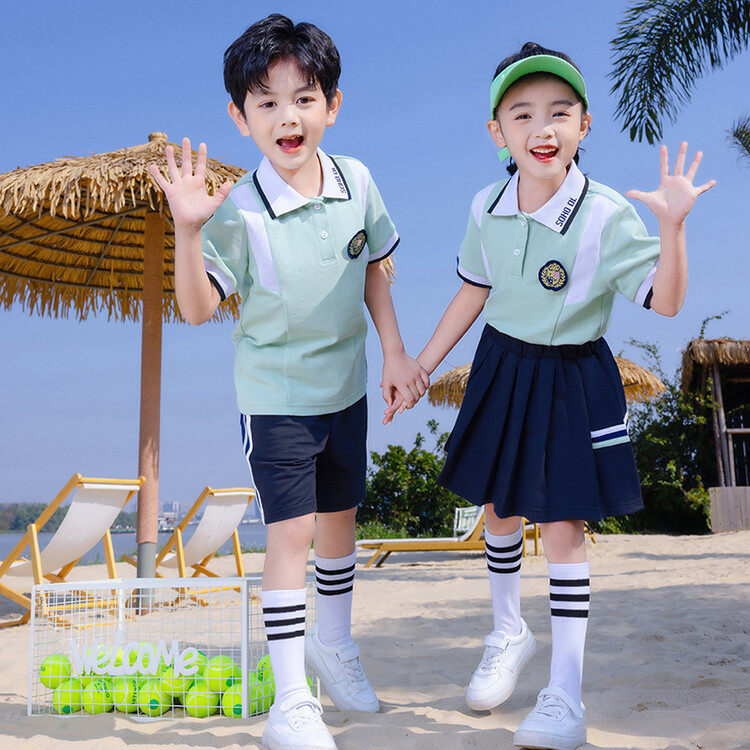 儿童校服夏季亲子套装幼儿园园服夏装小学生校服英伦学院运动班服