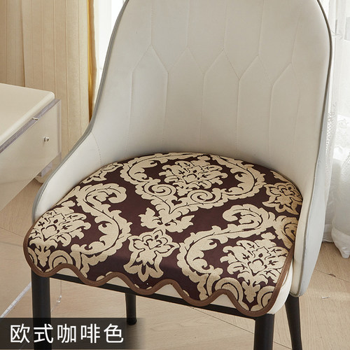 新款欧式雪尼尔垂边四季椅子垫防滑马蹄形风家用餐椅垫可定制高档