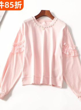 412017 秋短款套头长袖卫衣