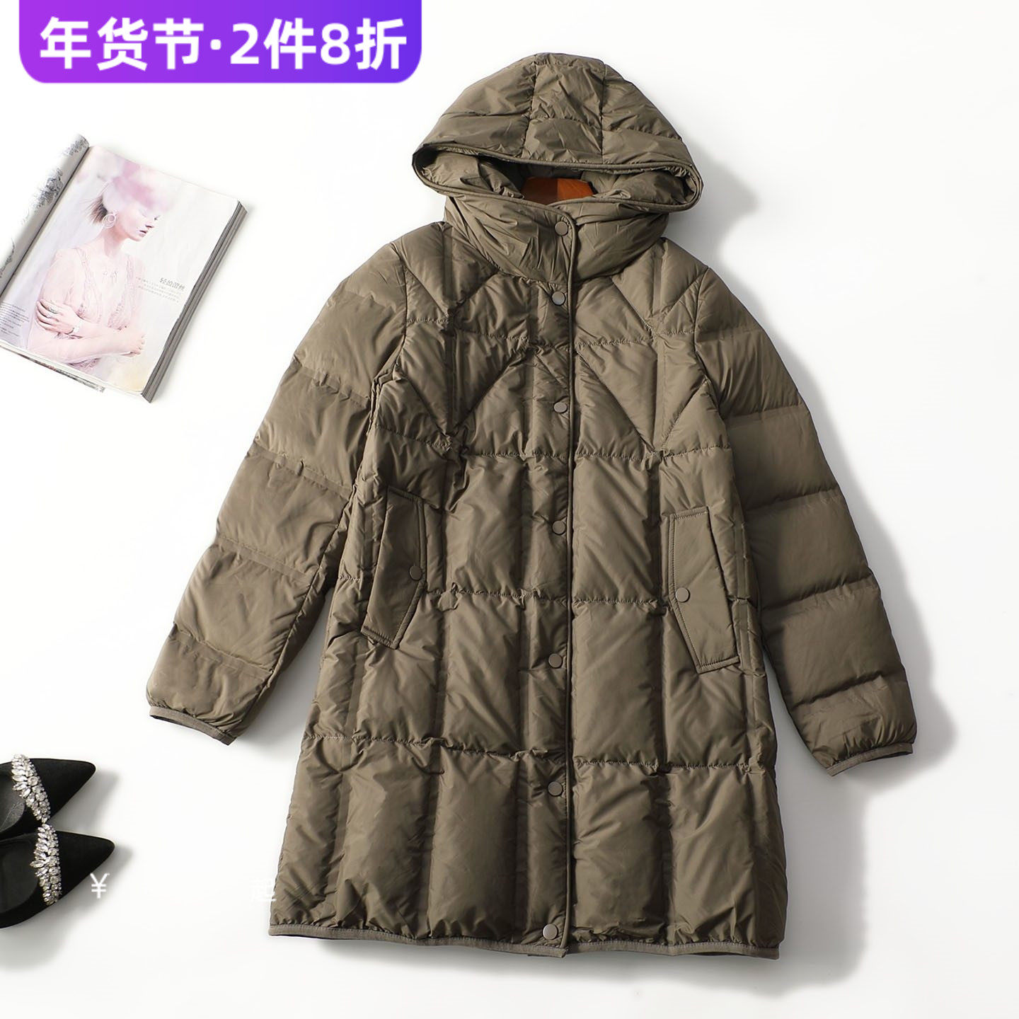 248190强烈推荐高档女装冬季北京品牌鸭绒冬长款单扣长袖羽绒服,女装/女士精品,羽绒服,淘宝优惠券,粉丝福利购,淘宝优惠卷