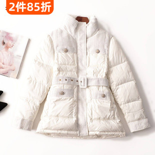 244444超值清货高档女装冬季90白鸭绒小香风中长款高领长袖羽绒服