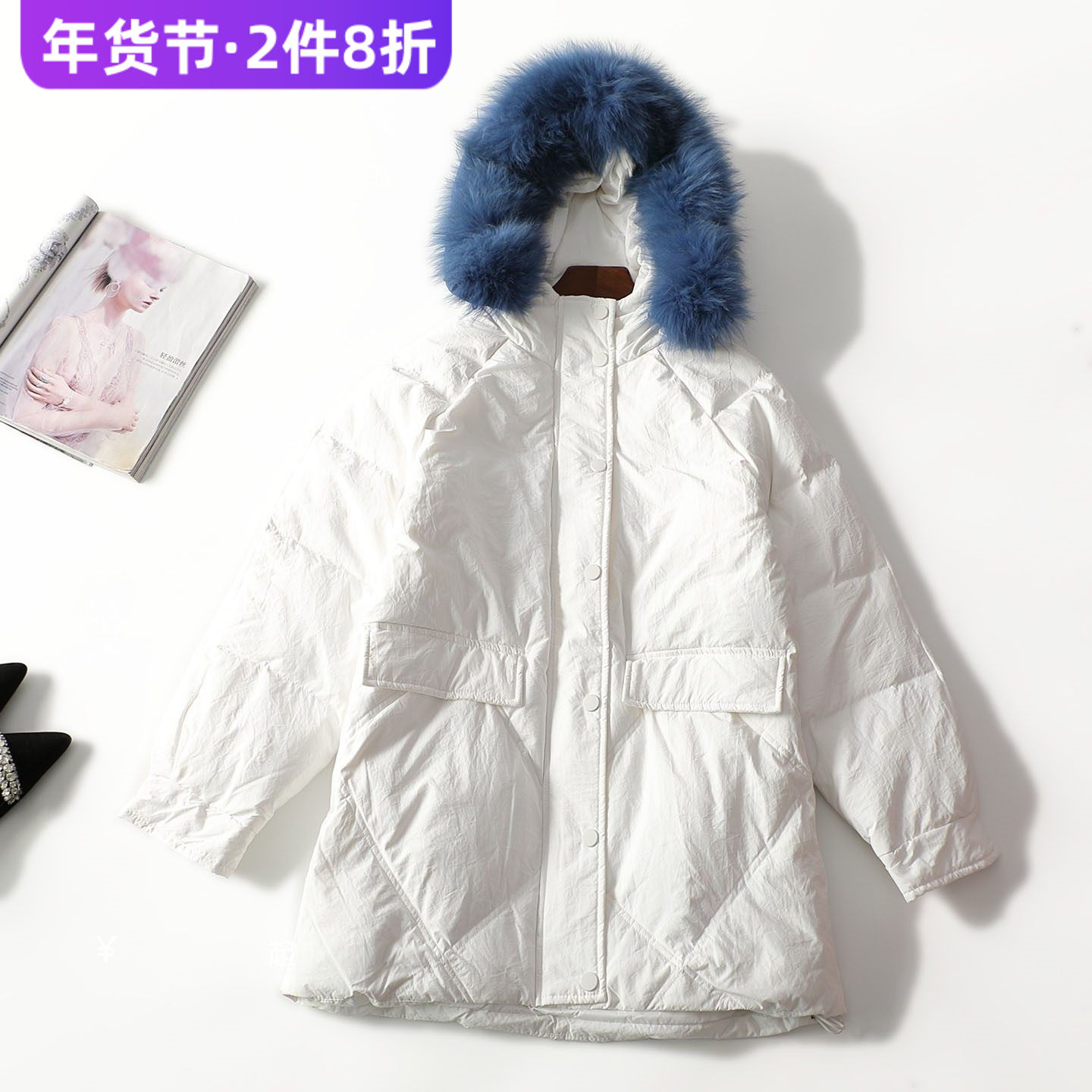 413242 冬中长款单排扣长袖羽绒服,女装/女士精品,羽绒服,淘宝优惠券,粉丝福利购,淘宝优惠卷