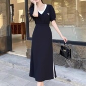 V领短袖 238709亏本清货南油高端轻奢欧洲站高档女装 夏长款 连衣裙