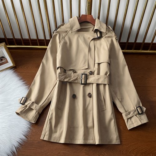 412478新款超值精品女装25秋季洋气气质外套中长款单排扣长袖风衣