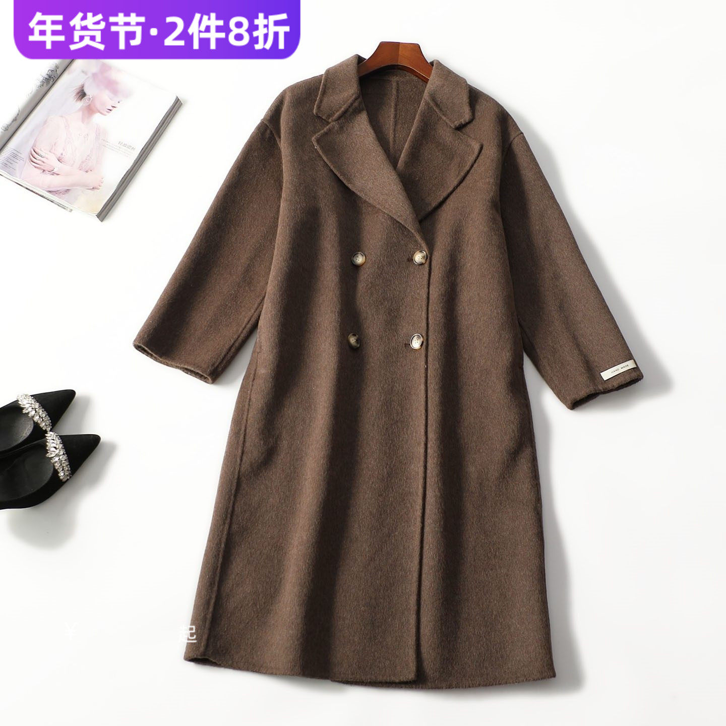 413059超值高品质女装精品气质羊毛冬加长款单排扣长袖双面呢大衣,女装/女士精品,毛呢外套,淘宝优惠券,粉丝福利购,淘宝优惠卷