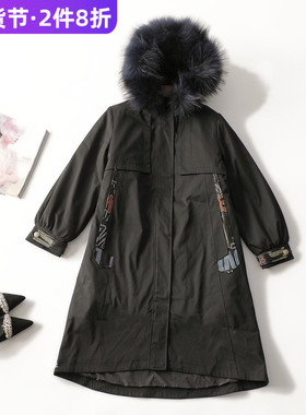 412730 冬长款拉链长袖免毛内胆派克服