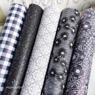 英国珠片陶瓷亮片渐变蕾丝格丽特闪布手工DIY儿童发饰发夹PU面料