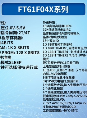辉芒微FT61F046/61F045 DIP20 ADC+PWM+DAC FMD FT61F045-DRB