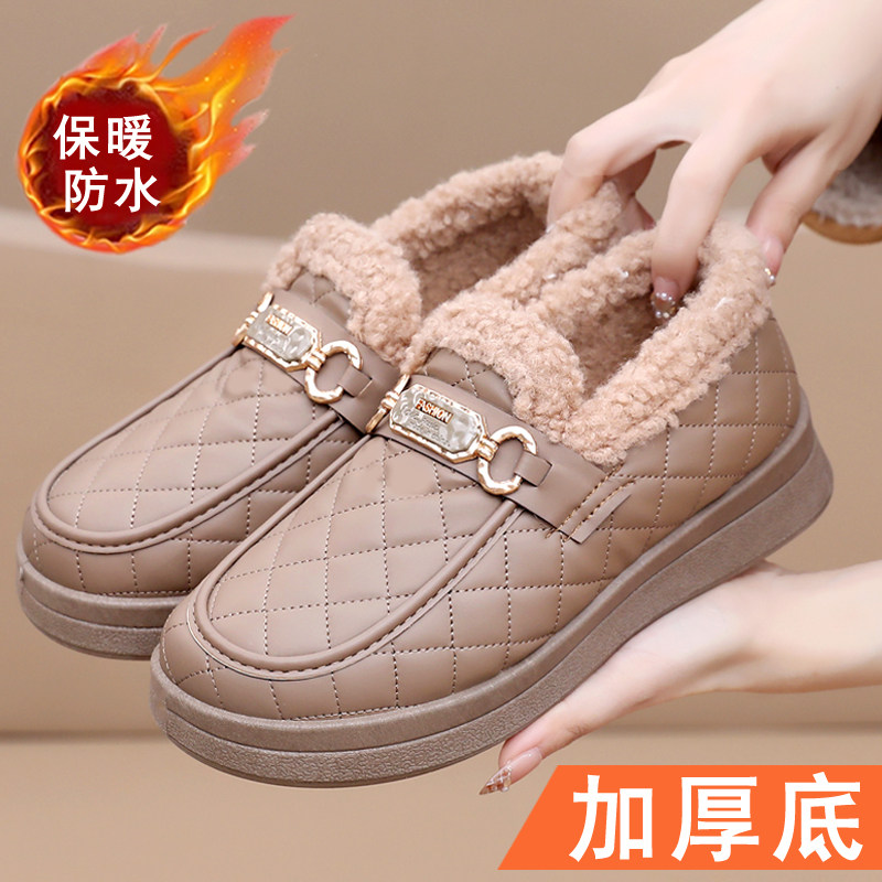冬季新款女棉鞋加绒加厚乐福鞋老北京布鞋女棉鞋一脚蹬保暖妈妈鞋,女鞋,棉鞋,淘宝优惠券,粉丝福利购,淘宝优惠卷