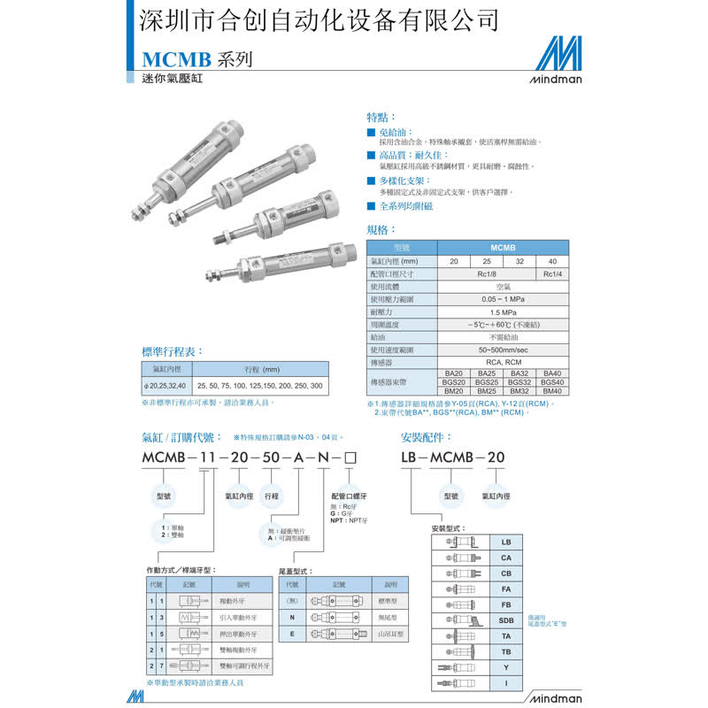 MCMB-11-25全系 MCMB-11-25-50-N MCMB-11-25-100-N金器 MINDMAN