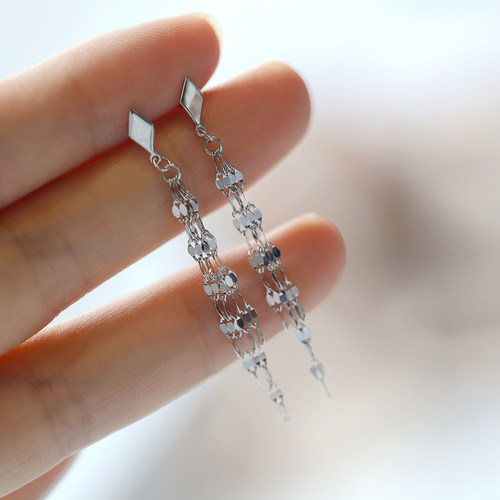 高级韩国甜美s925纯银流苏耳线女