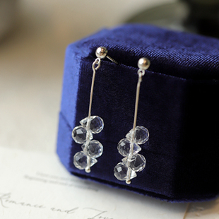 流苏长款气质透明水滴耳环2026新款爆款高级感耳坠女甜美冬天耳饰