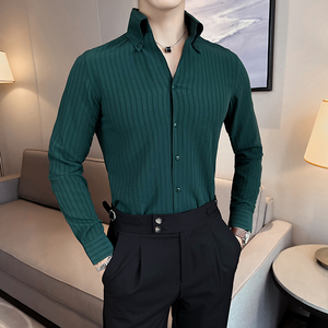 高品质跑量高级感轻奢新款秋冬天男士长袖衬衫A196-特P40,女服装冬天搭配陈列技巧图片图片