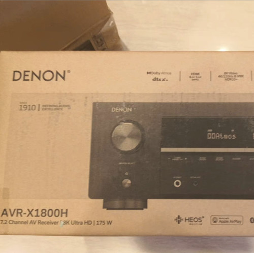 DENON天龙AVR-X1800H家庭影院7.2声道功放8K杜比全景声天龙功放机