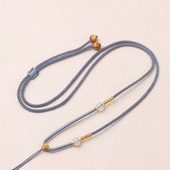 简约挂脖绳子手工编织不对称吊坠绳黄金平安扣佛牌男女可调项链绳