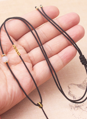 1.5mm简约曼波挂绳吊坠项链女夏挂脖绳子翡翠佛公蜜蜡玛瑙饰品绳