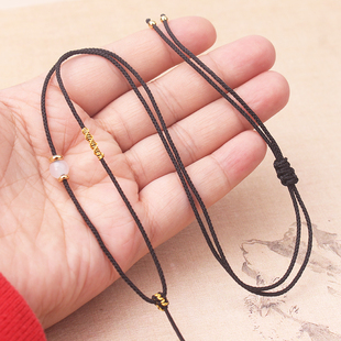 1.5mm简约曼波挂绳吊坠项链女夏挂脖绳子翡翠佛公蜜蜡玛瑙饰品绳