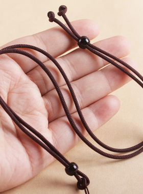 2mmD线吊坠挂绳DIY编织项链绳玉坠翡翠黄金银简约黑红绳子男女款