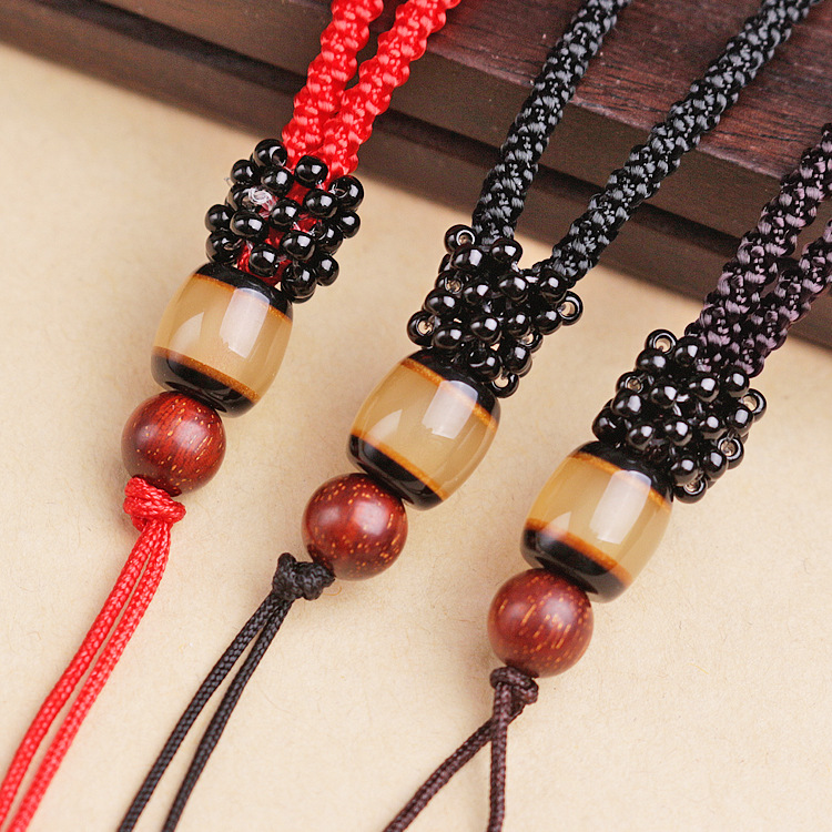 简约可调节菠萝绳挂绳玛瑙饰品