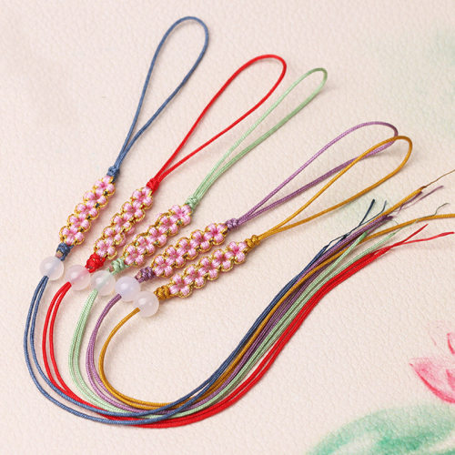 桃花结钥匙绳diy编织挂饰配件