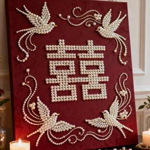 珍珠画diy手工装饰布置摆件,成品,收到直接送人就可以