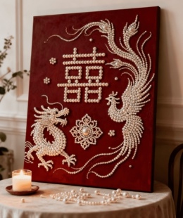 珍珠画diy手工装饰布置摆件,结婚送人,成品保护直接送人就可以