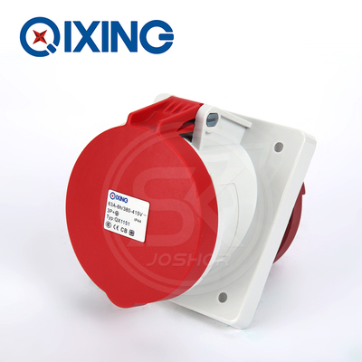 TYP:QX1151暗装工业插座 4孔63A检修箱暗装斜座IP44 380V 3P+E
