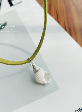 清新秀气简约鎏金天然贝壳项链