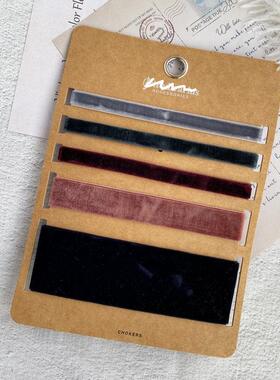 【清】【特】【孤品】西班牙音家5条一套复古丝绒宽边窄边颈链女