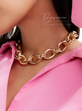 英国设计感金属风环形锁链项链