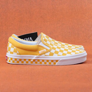 首尔的米家VANS Folder联名女鞋SLIP ON黄白格休闲滑板鞋瑕疵款