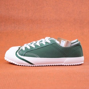 首尔的米家FOLDER LABEL女鞋绿色帆布系带休闲鞋滑板鞋运动鞋
