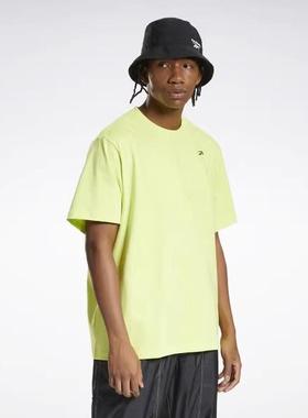 首尔的米家Reebok/锐步!男款女款运动圆领短袖T恤绿色小logo