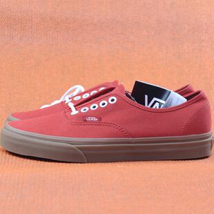 首尔的米家VANS 男鞋AUTHENTIC橘红帆布生胶底休闲滑板鞋运动鞋