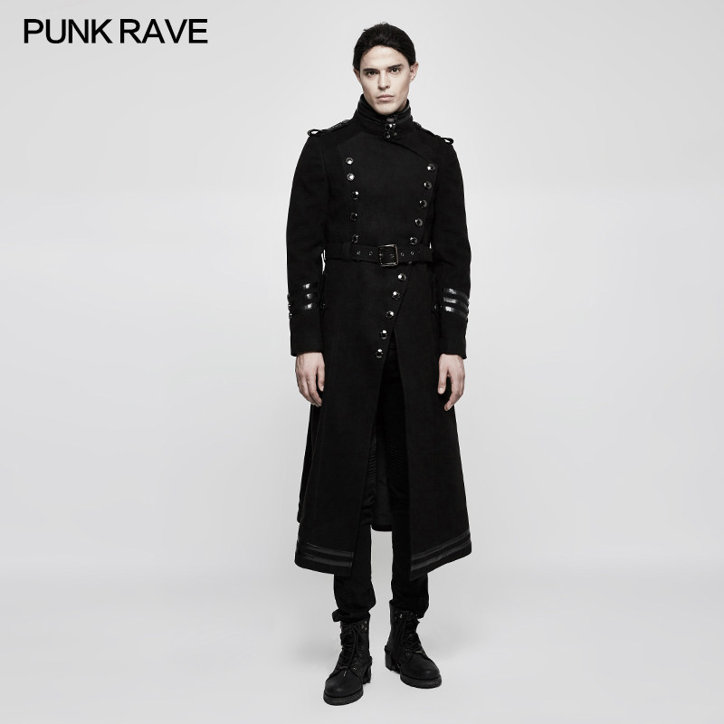 小破亚文化 PUNK RAVE pr朋克状态男装 赛博朋克军装风呢料外套