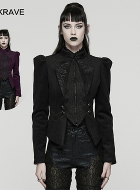 小破亚文化 PUNK RAVE pr朋克状态女装 哥特复古学院风绣花呢外套