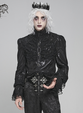 小破亚文化 devil fashion恶魔时尚男装 复古中世纪哥特闪光衬衫