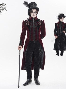 小破亚文化 devil fashion恶魔时尚男装中世纪宫廷哥特纬平绒外套