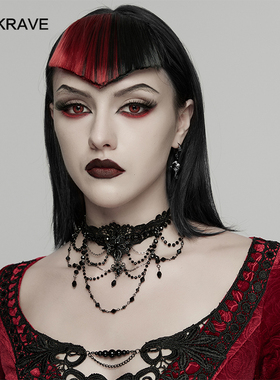 小破亚文化 PUNK RAVE pr朋克状态女装 GOTH 哥特十字架蕾丝项链