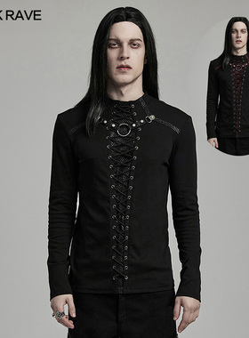 *小破亚文化 PUNK RAVE pr朋克状态原创男装 街头摇滚帅气长袖T恤