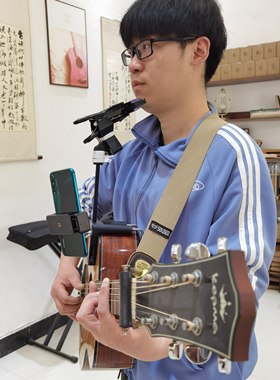 口琴版吉他话筒架/街头吉他卖艺神器/柏才行发明/FAMAYA法玛雅