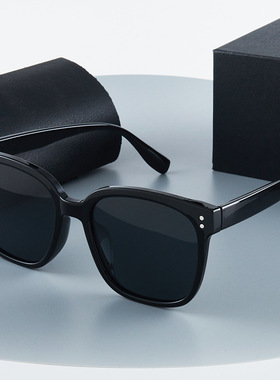 新款TR超轻框墨镜女高清偏光镜片大框黑色眼镜男高级感太阳镜