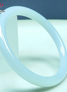 豪8印象L26056L286翡翠圆条手镯圈口52.7mm冰糯种天然冰白玉镯