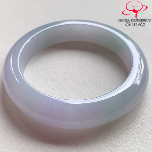 豪8印象V261280V2666翡翠手镯圈口56.6天然冰种粉紫缅甸玉手镯a货