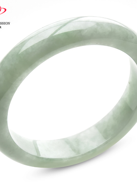 豪8印象P26048P283翡翠手镯圈口54.5mm冰糯种淡绿天然缅甸玉镯
