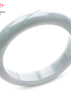 豪8印象P26018P425翡翠手镯圈口56.3mm天然a货冰糯种白底淡绿玉镯