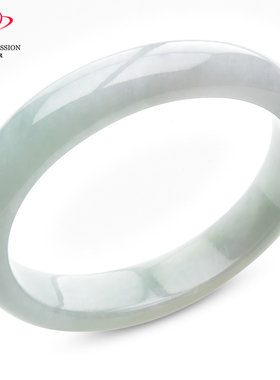 豪8印象手镯之家S225018Y615翡翠贵妃手镯圈口54.1mm白底浅绿玉镯