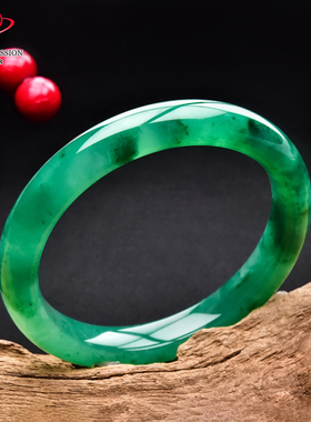 豪8印象翡王妃F225018F103非洲翠手镯圈口61.3mm冰种绿飘花玉手镯